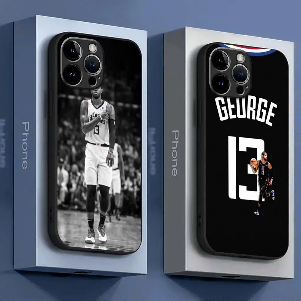 Basketball 13# P-Paul G-George  Phone Case For Iphone 15 14 13 12 11 X Xr Xs Xsmax 8 7 Plus Mini Pro Max Soft Black Phone Cover