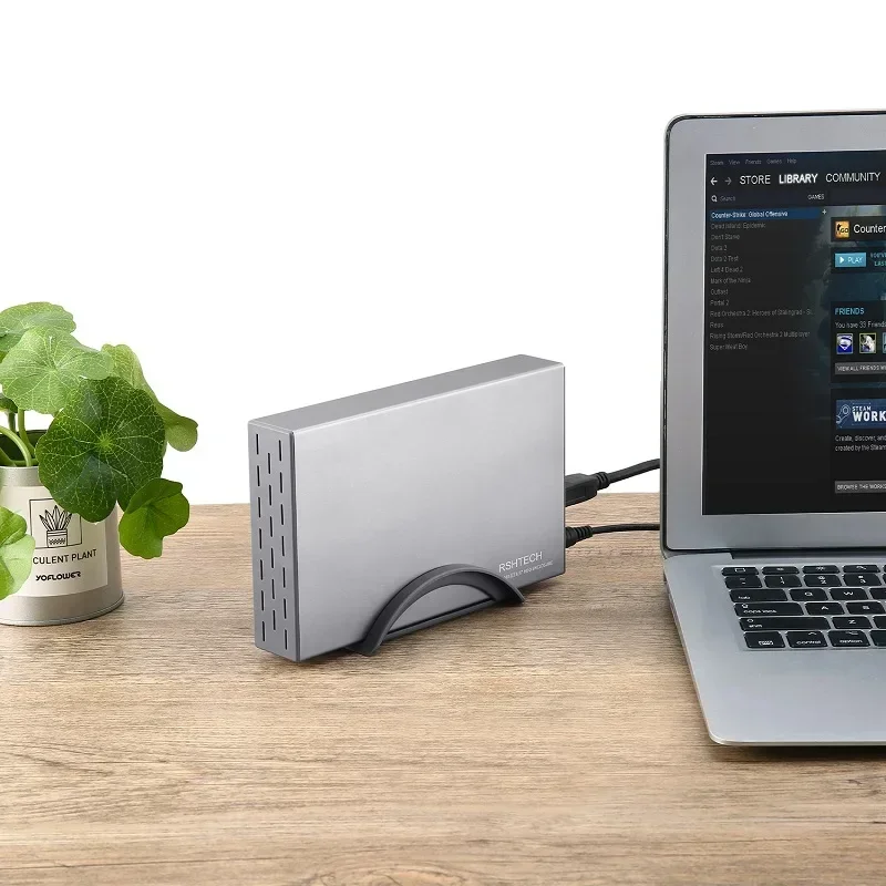 RSHTECH Hard Drive Enclosure USB 3.0 to SATA Aluminum External Hard Drive Dock Case for 3.5 inch HDD SSD up to 16TB Drives