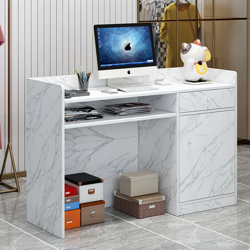 Bancone Da Barbiere Banco Reception Cash Luxury Spa White Store Cassiere Tavolo Reception Salon Comptoir Caisse Bar Furniture