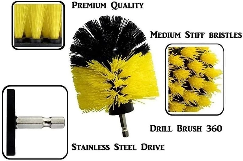 Drill Brush All Purpose Cleaner Scrubbing Brushes for Bathroom Surface Grout Tile Tub Shower Kitchen Auto Care Cleaning Tools drill brush cleaner