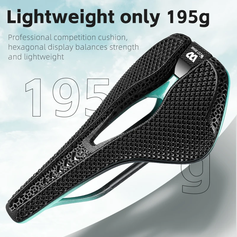WEST BIKING Short Nose 3D Printed Bicycle Saddle Ultralight T800 Carbon Fiber MTB Road Bike Cushion Professional Racing Saddle