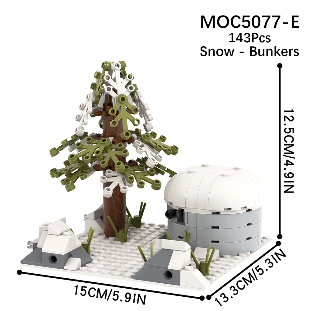 MOOXI Military Battlefield Set MOC Bricks WW2 Snowfield Jungle Wars Scene Compatible Action Figures Building Blocks Toys MOC5077