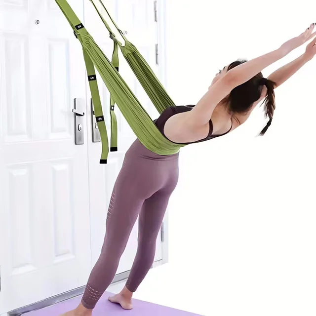 Yoga Stretch Strap Aerial Pilates Fitness Training Band Women Hammock Stretch Trainer with Door Anchor Gym Belt for Home Gym Use 3