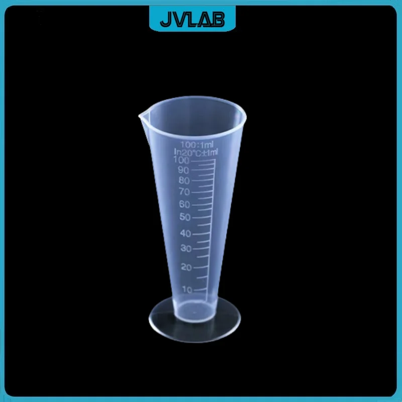 

5pcs 100mL Clear Conical Plastic Graduated Laboratory Measuring cup PP Triangle measuring cylinder baker of laboratory supplies