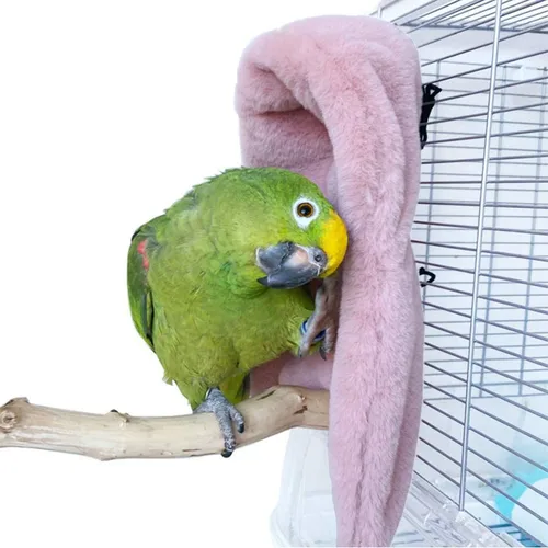 따뜻한 새 목도리 둥지 모서리 앵무새 담요, 작은 동물 걸이식 텐트 케이지 장식, 잉꼬용 러브버드, 겨울 5