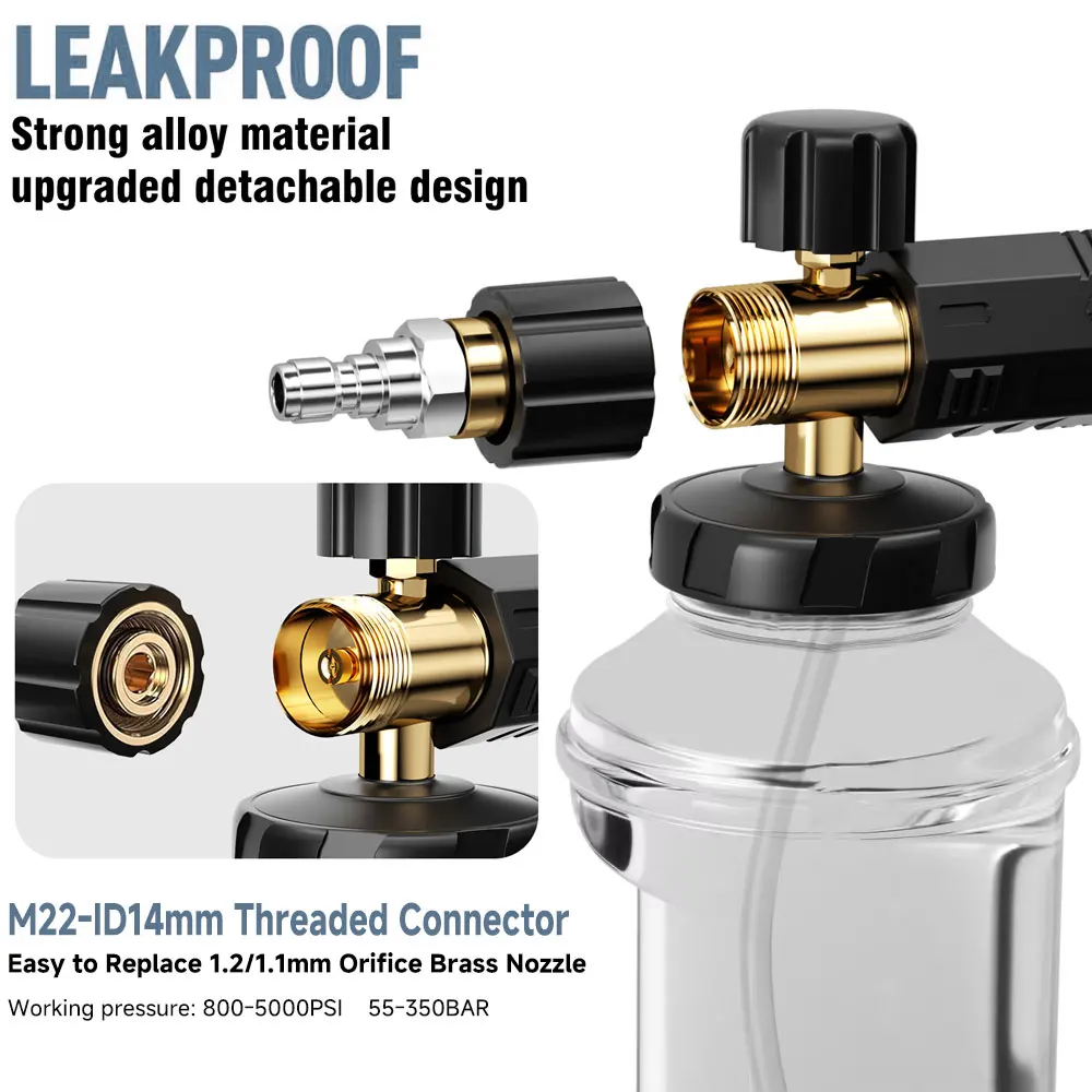 Pressure Washer  Snow Foam Lance Foam Nozzle Car Wash Foam Maker for parkside Karcher Elitech Bort AR Bosch Pressure Washer 3