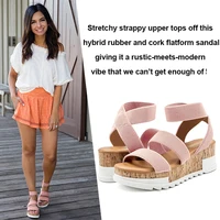 Summer Women's Sandals Platform Casual Wedge Shoes Moms Cork Elastics Strap Fashion Sandalias - Image 5