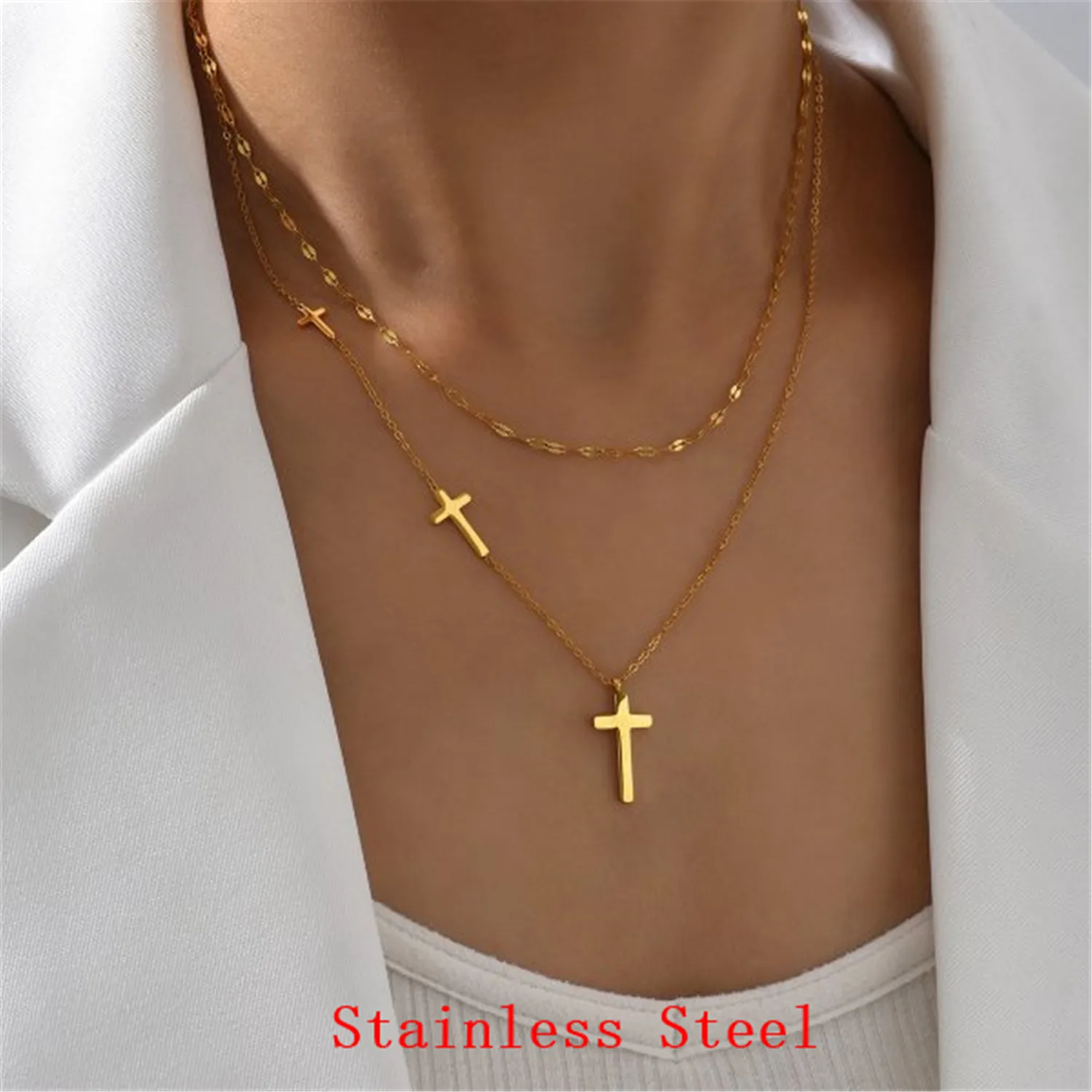 Rhinestone Cross Jewelry Set 6