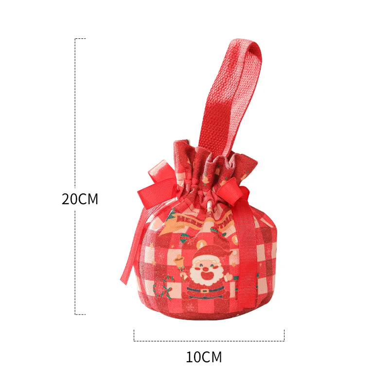 2025 Creative Handheld Canvas Apple Bag with Bow Christmas Gift Bag Christmas Eve Apple Gift Box Christmas Gift LIJIAO