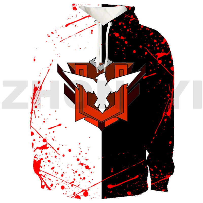 3d impressão livre fogo garena hoodie jogo assalto oversized moletom anime  lounge wear masculino feminino japonês streetwear manga longa