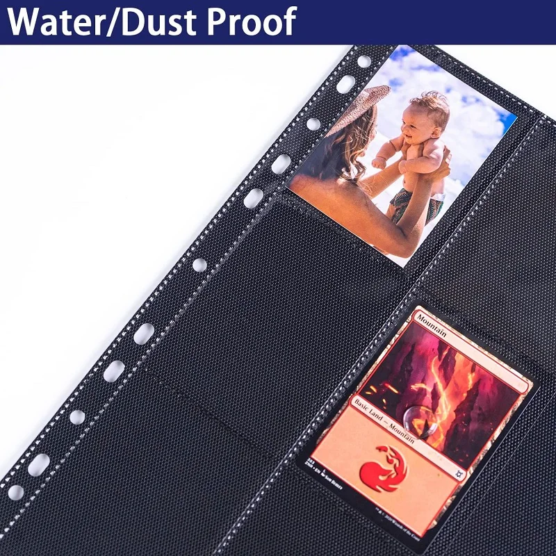 9 Pockets Pages Protector card protector idol card protector memory card protector Cards Game Baseball Cards Binder 11 Holes Double-Sided Card Sleeves Album Binder Sheets 50Pcs