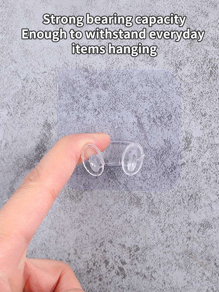 20/40pcs Haken Netz stecker Halterung ordentlich hängende Rack PVC Wand haken starke Haftung nahtlose transparente wasserdichte Küche Bad – Detail 4