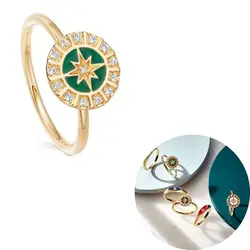 24K Gold Plated Crystal Turquoise Ring - Luxurious Engagement & Anniversary Gift - 8 (20)