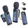 New Wireless Lavalier Microphone, Video Recording Clip-on Mics with Magnetic Mount &Noise Reduction for iPhone Android PC Live