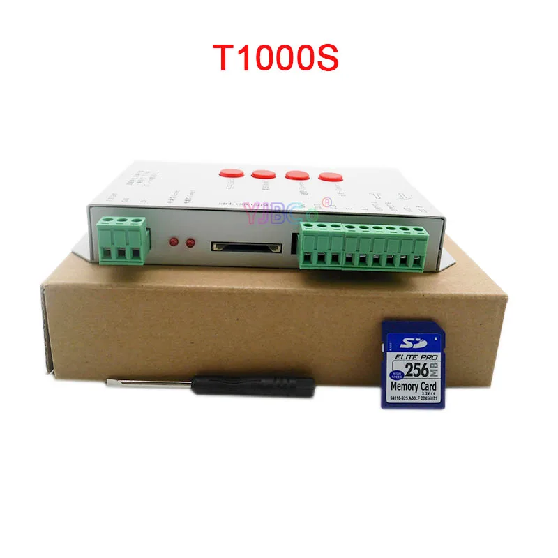 T1000S SD ī LED ȼ Ʈѷ, 5V  24V 12V  T-1000S, WS2801 WS2811 WS2812B LPD6803 2048 LED Ʈѷ