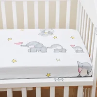 CPull-ensemble de literie en coton pour nouveau-né, drap-housse doux pour lit de bébé, couvre-matelas imprimé pour tout-petit, mini draps pour enfants, 140x70cm 2
