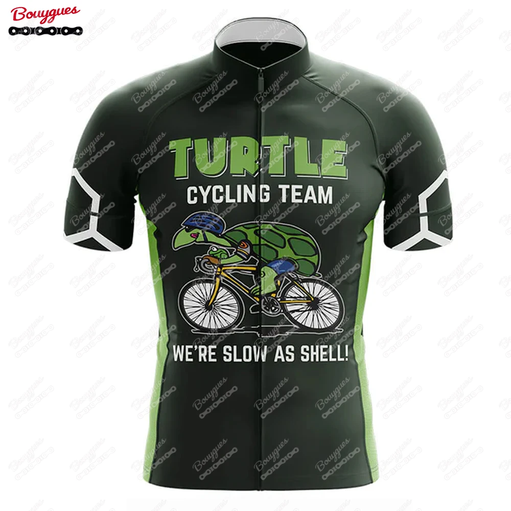 Camiseta de ciclismo del equipo Turtle Cycling para hombre, maillot reflectante de manga corta para ciclismo de montaña, ropa de ciclismo de montaña para equipo profesional de descenso, nueva