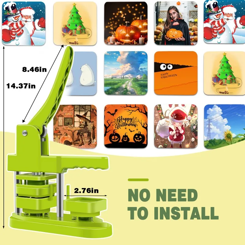 Badge Maker Square Refrigerator Badge Machine 50x50mm Is Suitable for Making Fridge Magnets/Badge Pins As A Gift for Children