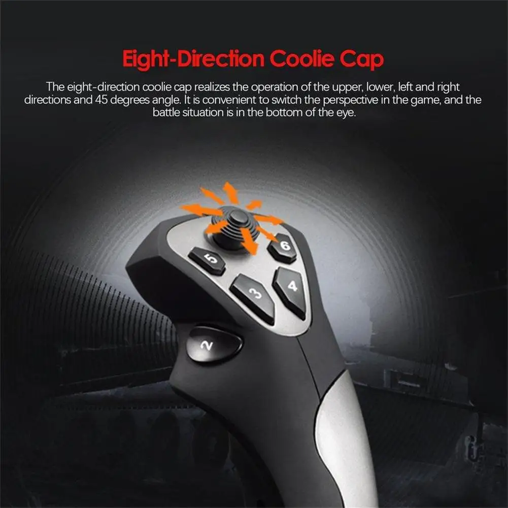 Simulator Gamepad Controller Joystick Simulation Flight Joystick for PC/Desktop 12 Programmable Buttons With Suction Cups