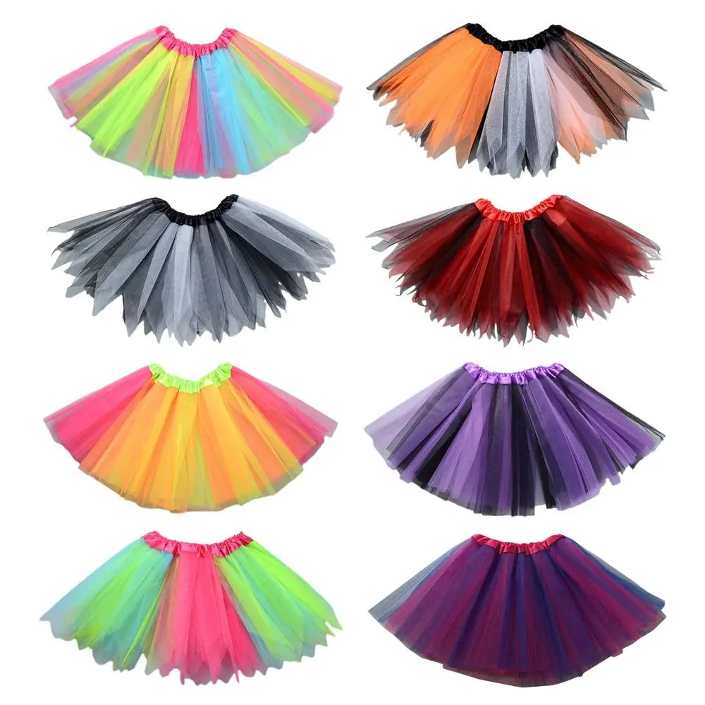 

Rainbow Tutu Skirt Summer Netting Tulle Princess Skirt Colorful Dance Pettiskirt Children