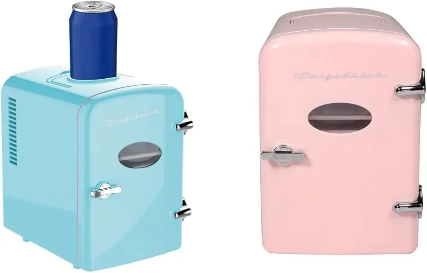 

EFMIS171-BLUE Portable Fridge, standard, Blue & EFMIS175-PINK Portable Mini Fridge-Retro Extra Large 9-Can Travel Compact Re