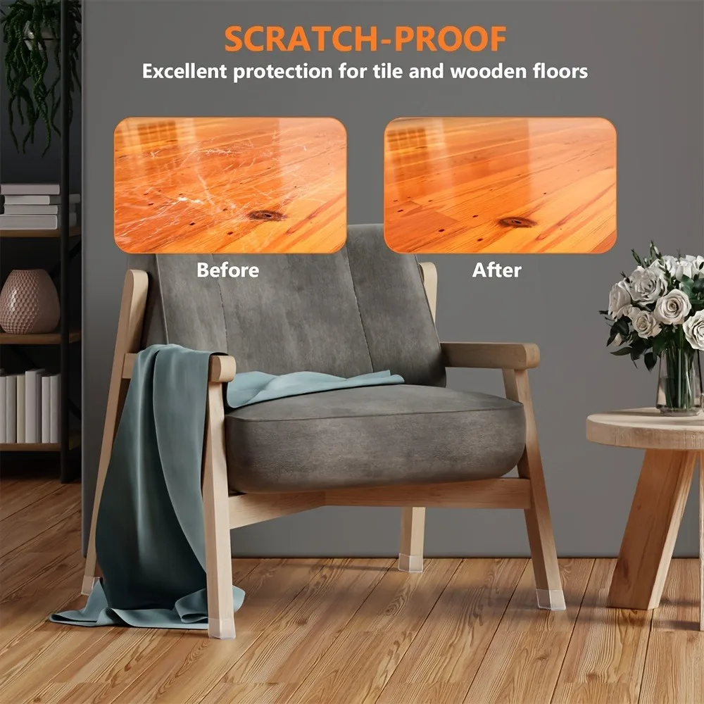20PCS 의자 다리 바닥 보호대 두꺼운 실리콘 고무 커버 경목 바닥 가구에 대한 긁힘 방지 소음 감소
