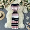 YuooMuoo Lady Stripes Knitted Bodycon Office Dress Summer Slim Elastic Sexy Package Hips Party Dress Women Outfits Vestidos 4