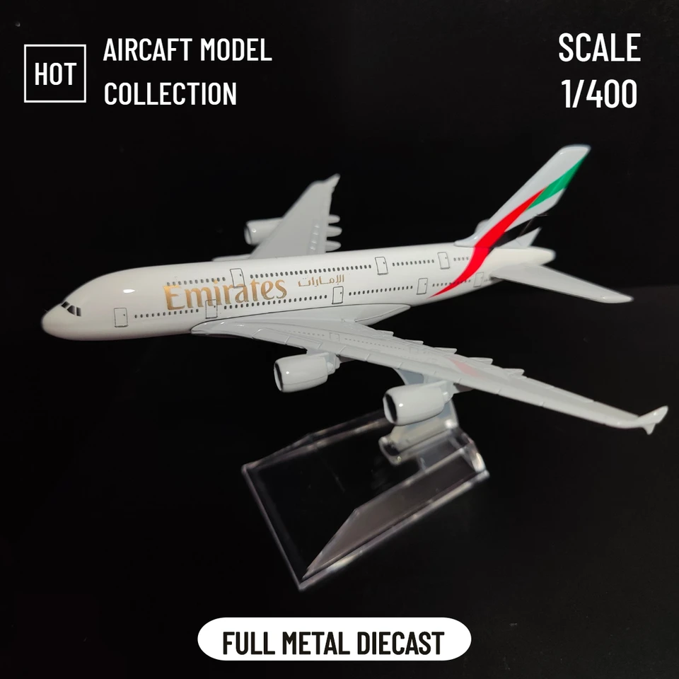 Échelle 1:400 Réplique d'avion en métal 15cm Emirates Airlines