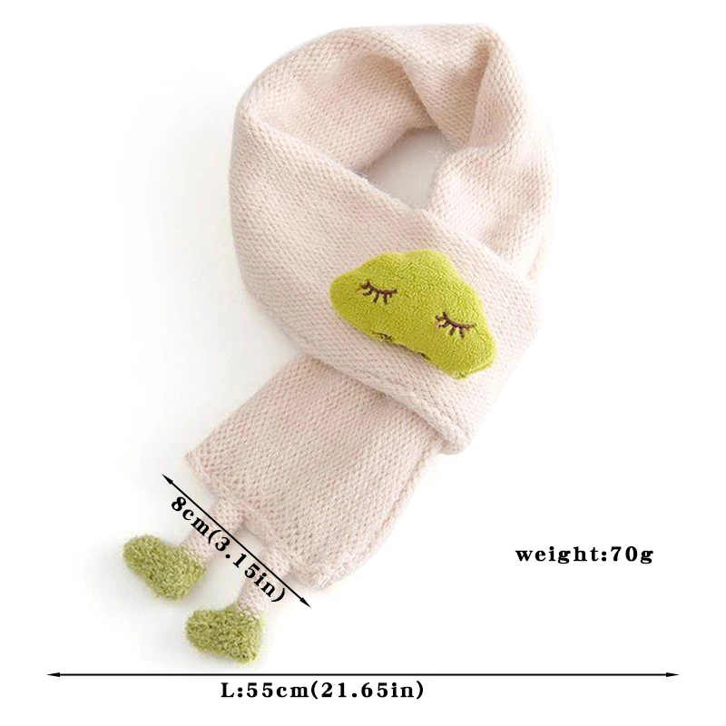 Cute Clouds Children Scarf Cartoon Solid Color Knitted Woolen Scarves for Baby Boys Girls Winter Thick Warm Kids Neckerchief