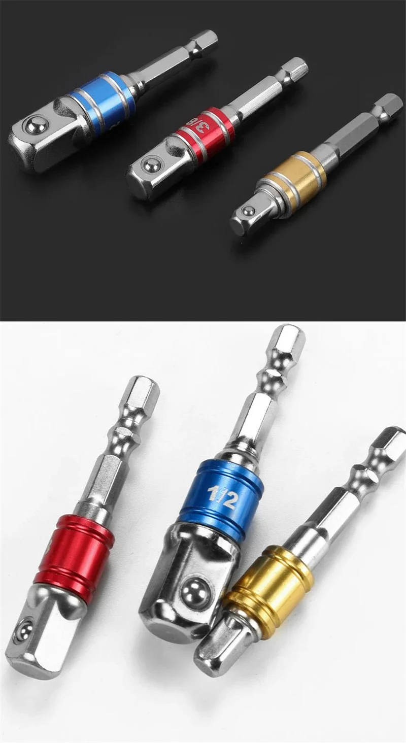 Buchse Schlagschrauber Verlängerung Adapter Erweiterte Konverter Elektrische Bohrmaschine Hex Zu High Speed Mutter Männlich Vierkant Schlüssel Power Tool – Detail 5