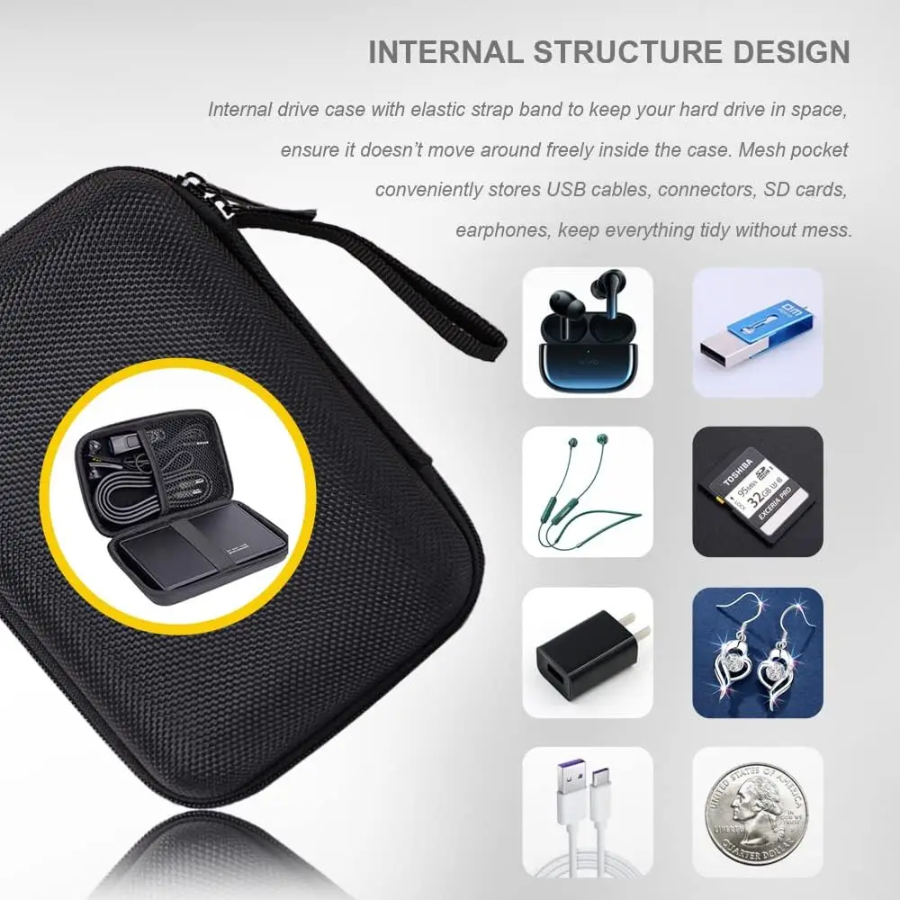 Shockproof Portable Storage Organizer for Electronics Accessories