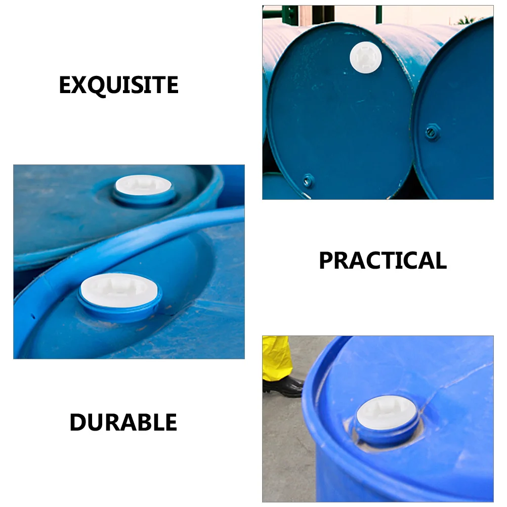 8 Pcs Chemical Barrel Cover Plastic Plug Water Drum Gallon Caps White Oil Lids Bung Seal