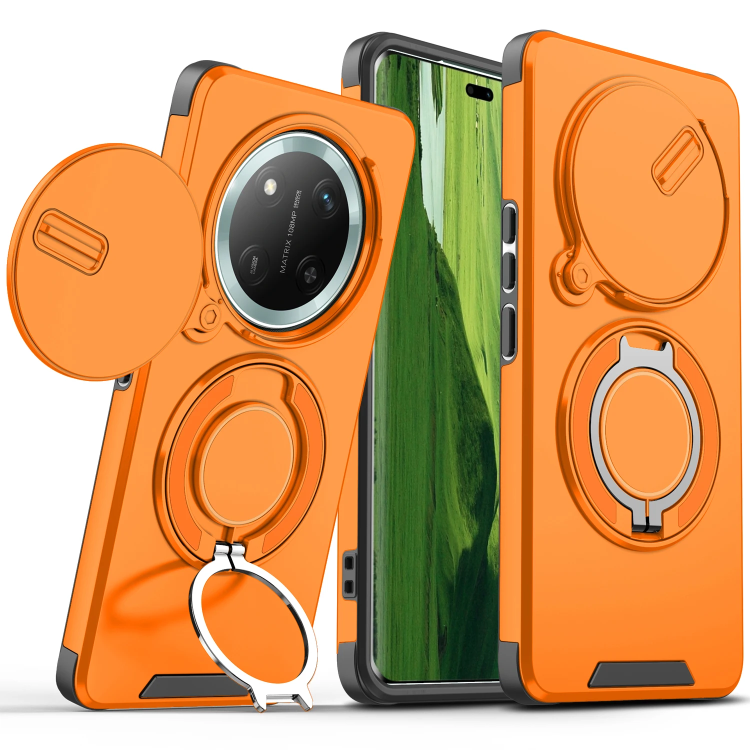 Enhanced Armor Case with Magnetic Bracket and Lens Protection - Shockproof Cover