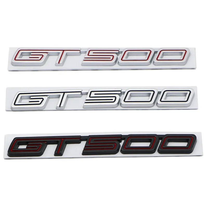 3D Metal Car Letters Targhetta Gt 500 Fender Emblem Badge Decalcomanie Sticker Per Ford Mustang Shelby Gt500 Logo Accessori