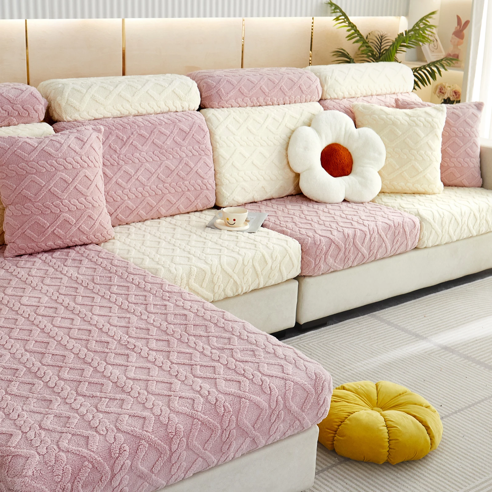 두꺼운 태펠 벨벳 시트 쿠션 커버, 탄성 자카드 소파 커버, 조절 가능한 탈착식 가구 보호대, 애완 동물 및 어린이용 