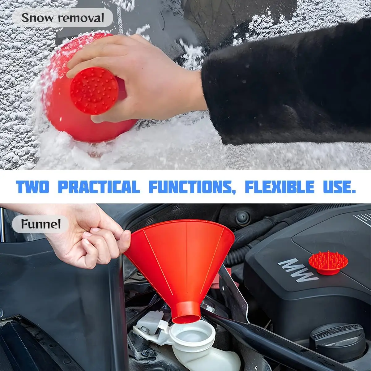Car Winter Ice Scrapers Snow Removal Tool Funnel Defrost Scrape Cleaning for Car Windshield Glasses Windows Exterior Accessories