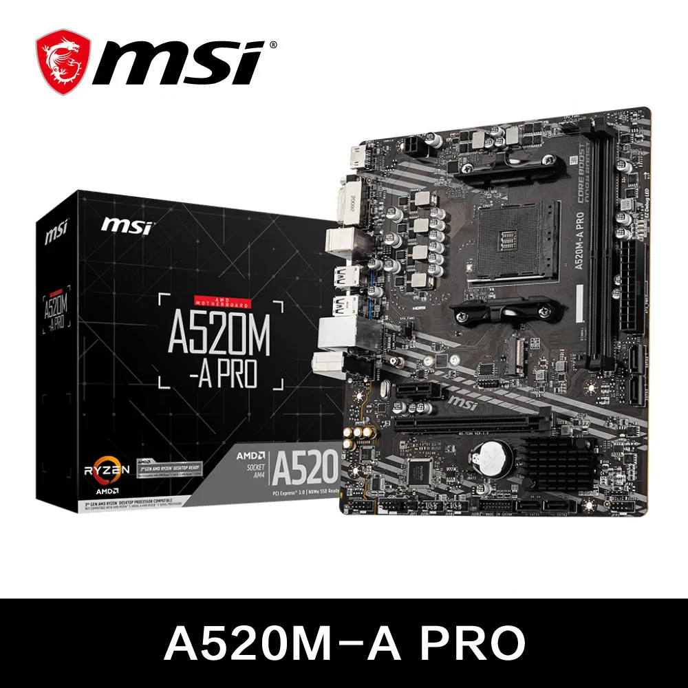 ❇️MSIマザーボードA520M-A PRO【Ryzen 5000シリーズ AM4 Amazon.com: MSI A520M-A PRO Gaming Motherboard (AMD Ryzen 5000