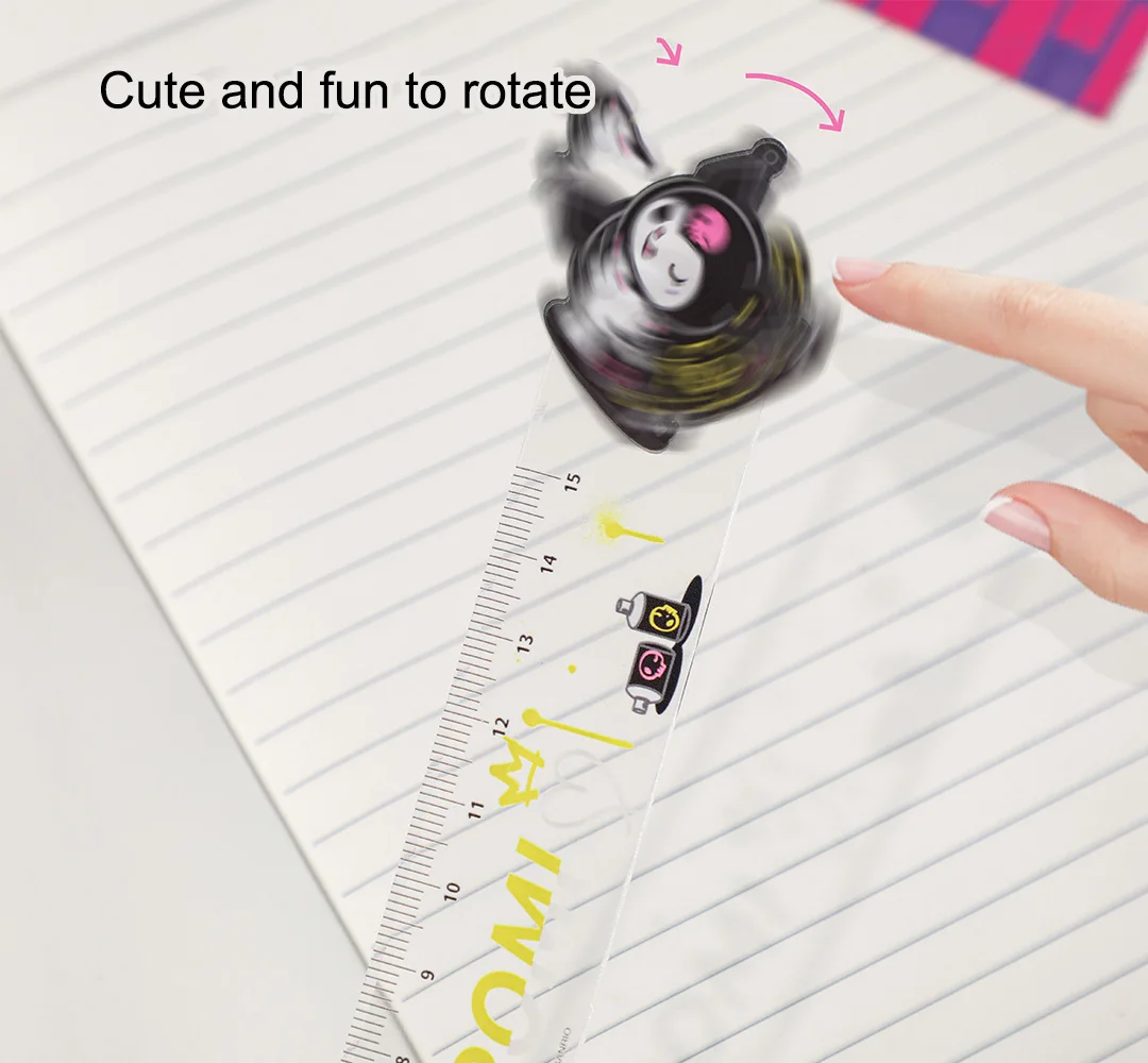 Sanrio Graffiti Wind Turning Ruler Kuromi Multifunctional Acrylic Ruler Student Straightedge mathematical rulers set,drawing tool set,acrylic ruler