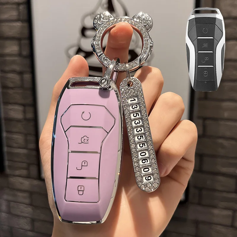 

New TPU Car Key Case Cover Fob Shell for BYD Lied Han Ev Tang Dm Qin PLUS Song Pro MAX Yuan Auto Protector Keychain