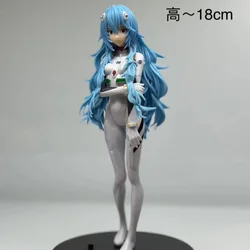 Evangelion Inspired Japanese Sweet & Cute Anime Figure Desktop Ornaments - Creative Children's Toys - 18cm (Ayanami Rei)
