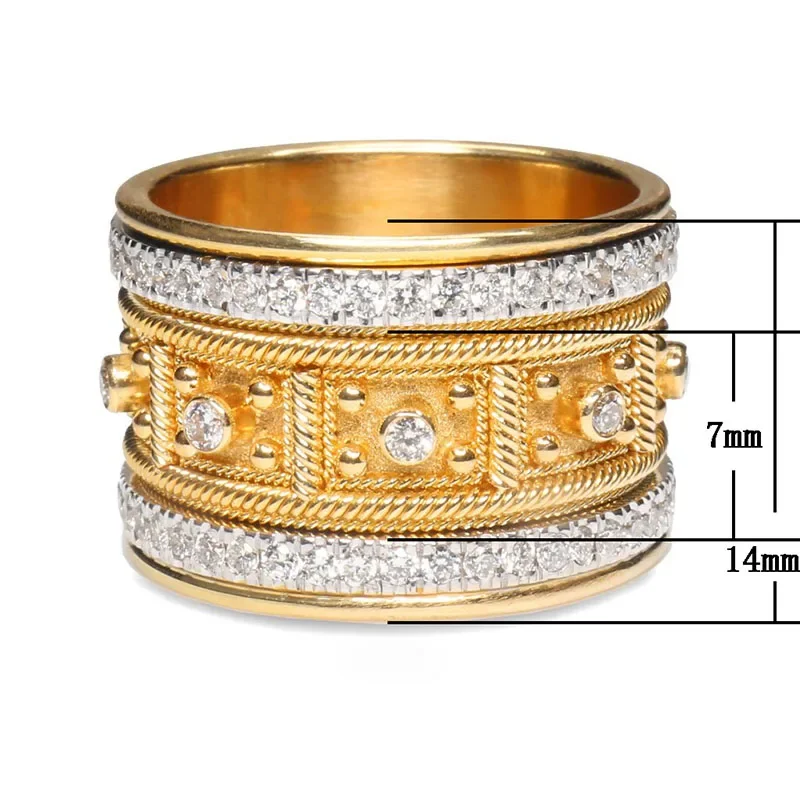 2023 New Luxury Brand Big Golden Finger Rings for Men Women Fine Jewelry Cubic Zircon Micro Paved Rhinestone Wedding Party Gifts