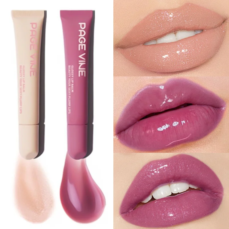 Two Lip Gloss Set for Quick Film Formation, Moisturizing, Brightening and Whitening Makeup Set