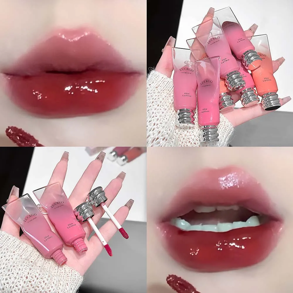 Water Plump Glaze Moisturizing Clear Mirror Glass Color Lip Gloss Long Lasting Non-Sticky Makeup Cosmetics_voghion.com