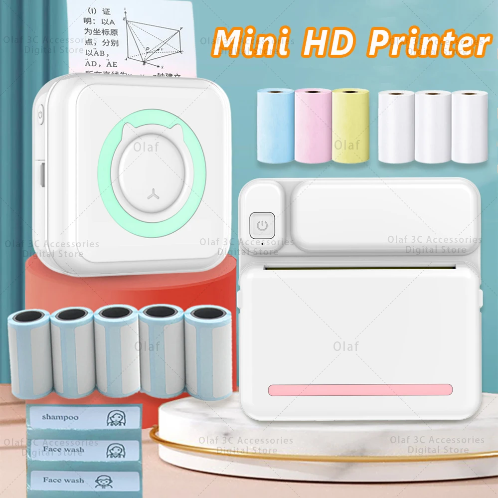 Portátil Mini Impressora de Etiquetas Térmica Inkless Bluetooth Impressora de Bolso Adesivos Maker Foto Etiquetas Adesivas 57 mm