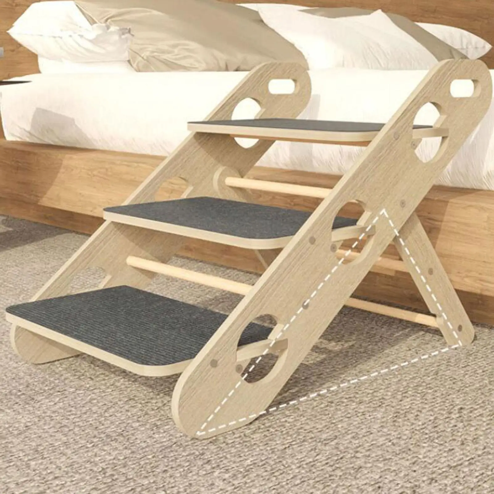 Wood Dog Stairs Foldable High Bed Climbing Non Slip Comfortable Pet Steps Indoor for Indoor Use Cats Sofa Puppy Small Pets Wood Dog Stairs Foldable High Bed Climbing Non Slip Comfortable Pet Steps Indoor for Indoor Use Cats Sofa Puppy Small Pets