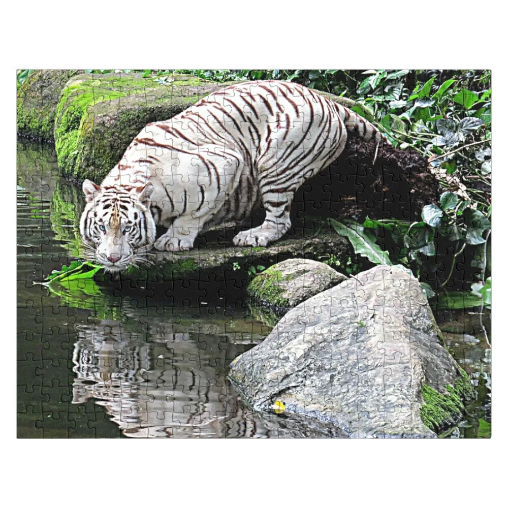 

White Tiger and Reflection Jigsaw Puzzle Customized Photo Personalized Toy Puzzle Works Of Art