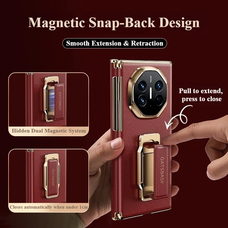 Eary for Huawei Mate XT Ultimate Phone Case Leather with 360°Magnetic Rotatable Stand Magsafe Shockproof Protective Cover Shell