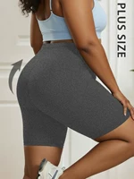 Plus Size Super Soft Biker Shorts For Women No See Through Workout Running Yoga Athletic Shorts 6"Inseam RUNNING