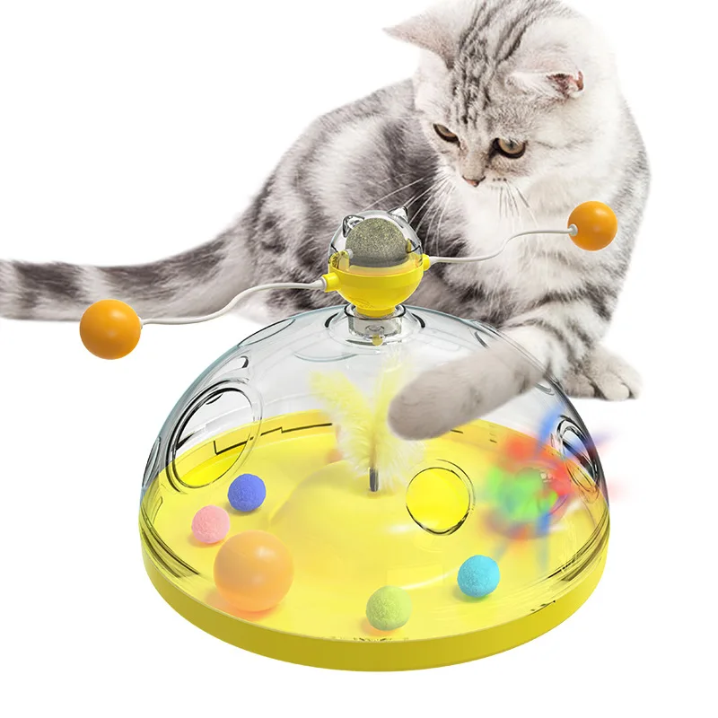 Interactivetowercattoyturntableballtoycatkittenteasingpuzzle