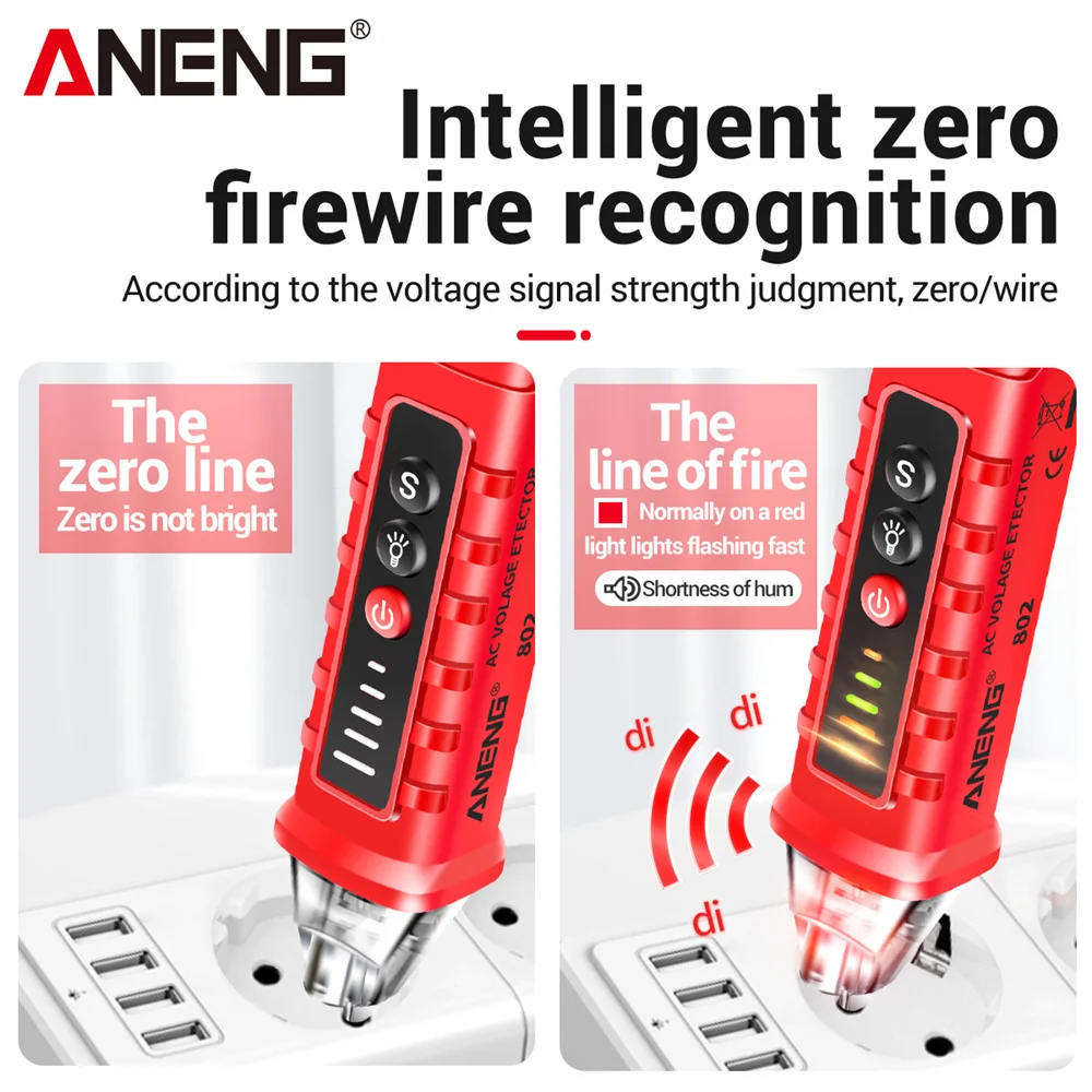 ANENG VD802 Smart Non-contact Digital Test Pen AC Voltage 12-1000V Detectors Current Electric Sensor Tester Tools